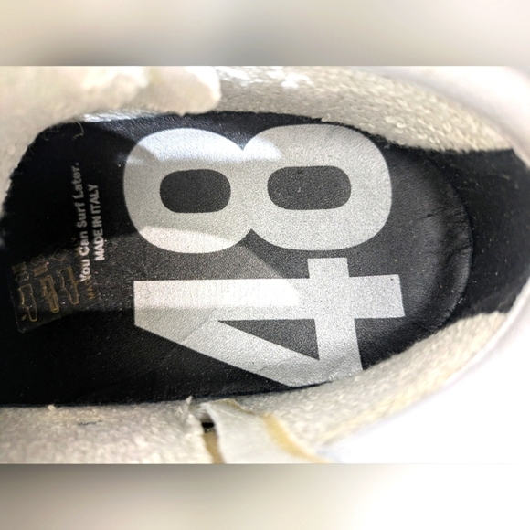 P448‎ High Top Skater Shoe Size 39 9 Denim Leather Burlap - Picture 8 of 10